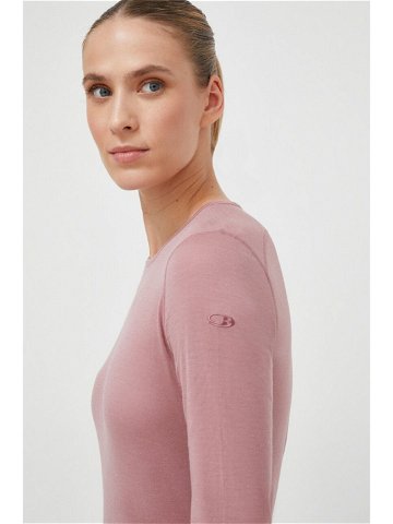 Funkční triko s dlouhým rukávem Icebreaker 200 Oasis růžová barva