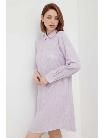 Noční košilka Lauren Ralph Lauren dámská fialová barva