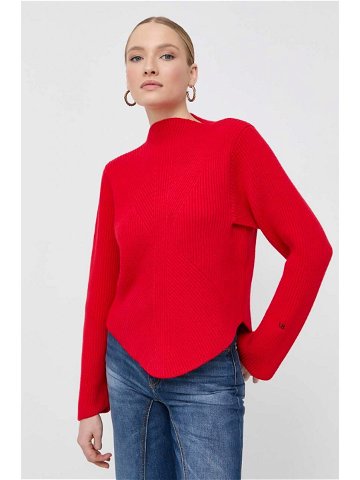 Vlněný svetr Victoria Beckham dámský červená barva