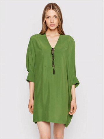 Sisley Každodenní šaty 4B5FLV015 Zelená Relaxed Fit