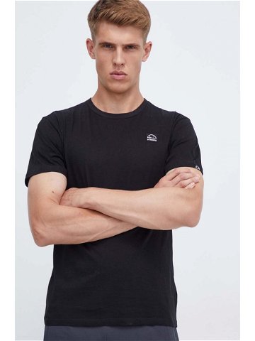 Bavlněné tričko Ellesse černá barva s aplikací