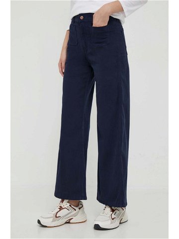 Kalhoty Pepe Jeans dámské tmavomodrá barva široké high waist
