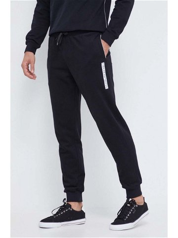 Bavlněné kalhoty Emporio Armani Underwear černá barva s potiskem