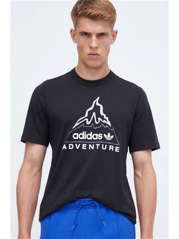 Bavlněné tričko adidas Originals ADV VOLCANO černá barva s potiskem