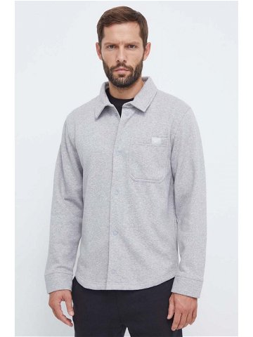 Košile Reebok Classic pánská šedá barva regular s klasickým límcem