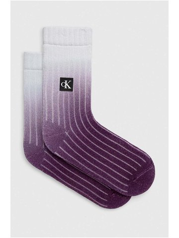 Ponožky Calvin Klein Jeans dámské fialová barva
