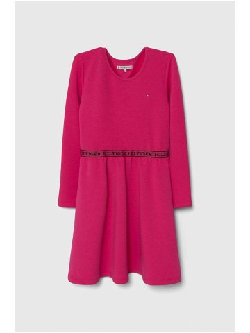 Dívčí šaty Tommy Hilfiger růžová barva mini