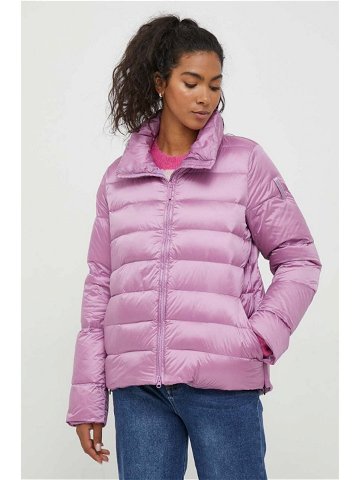 Péřová bunda Bomboogie dámská fialová barva zimní