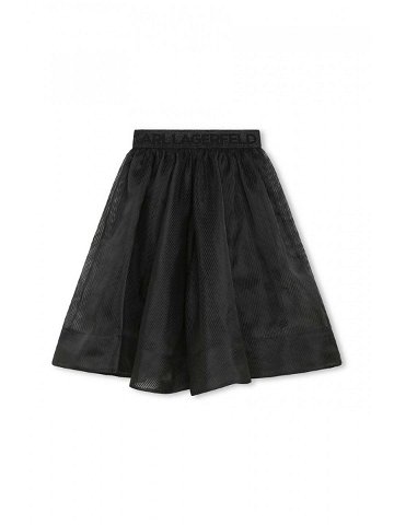 Dětská sukně Karl Lagerfeld černá barva midi áčková