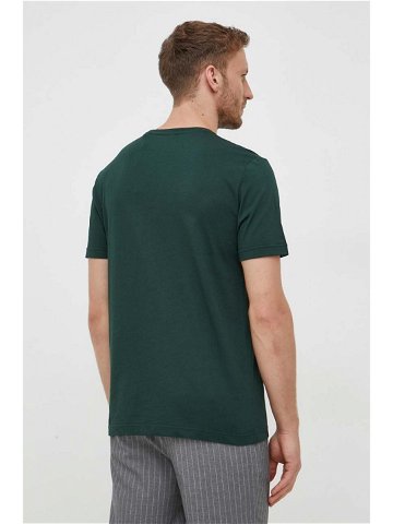 Bavlněné tričko Gant zelená barva s aplikací