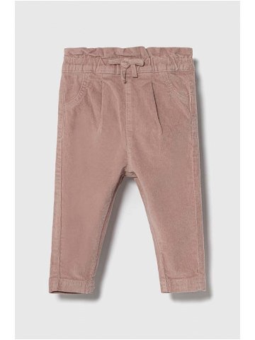 Kojenecké kalhoty zippy růžová barva hladké