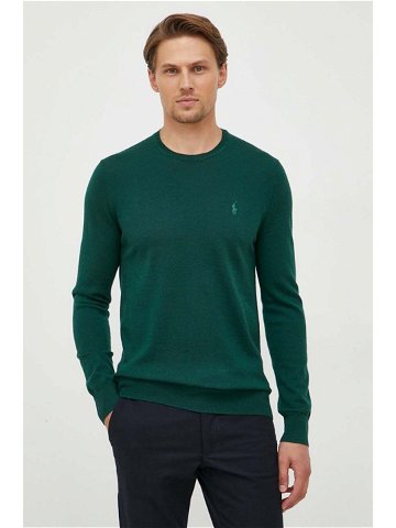 Vlněný svetr Polo Ralph Lauren pánský zelená barva