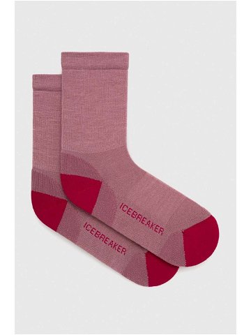 Ponožky Icebreaker Lifestyle Light dámské růžová barva