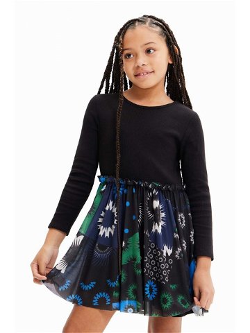 Dívčí šaty Desigual černá barva mini