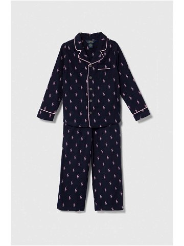 Dětské bavlněné pyžamo Polo Ralph Lauren tmavomodrá barva