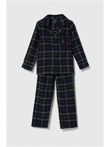 Dětské bavlněné pyžamo Polo Ralph Lauren zelená barva
