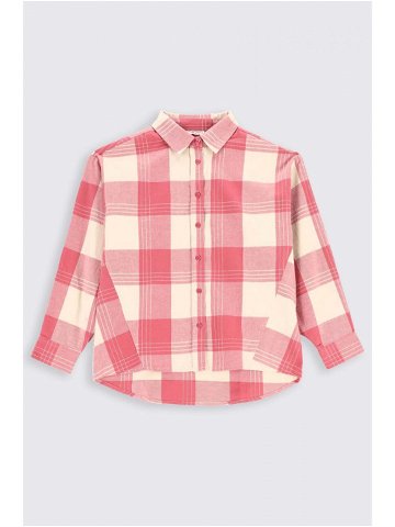 Dětská bavlněná košile Coccodrillo růžová barva