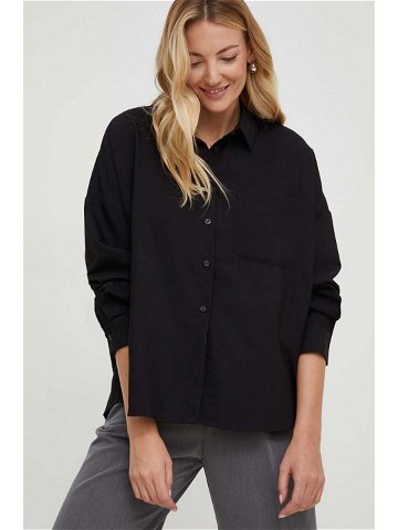 Košile Answear Lab dámská černá barva relaxed s klasickým límcem