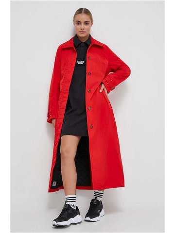 Nepromokavý kabát Didriksons Matilde dámský červená barva přechodný