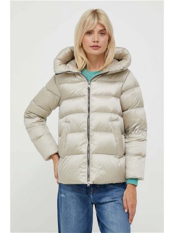 Péřová bunda Hetrego dámská béžová barva zimní
