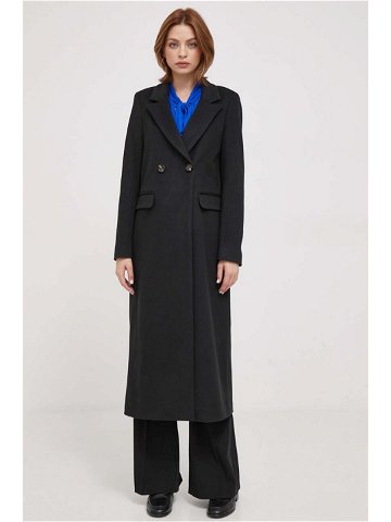 Kabát Artigli dámský černá barva přechodný dvouřadový