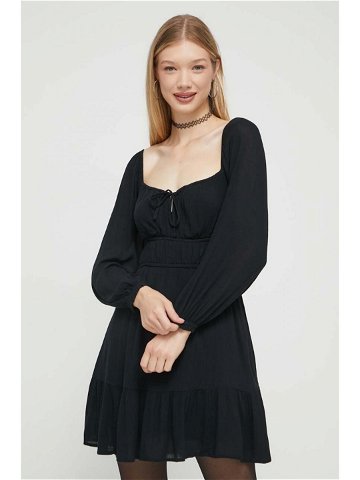 Šaty Hollister Co černá barva mini