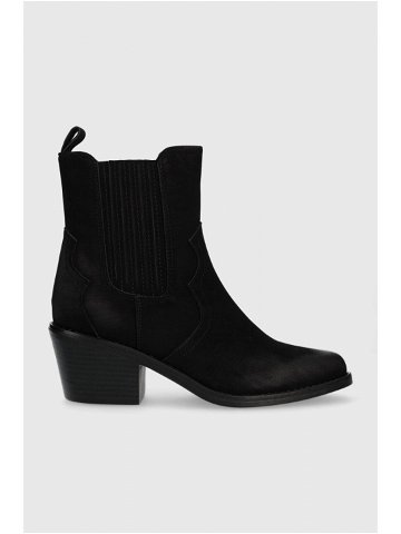 Westernové boty Answear Lab dámské černá barva na podpatku zateplené