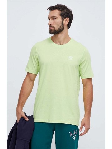 Bavlněné tričko adidas Originals zelená barva s aplikací