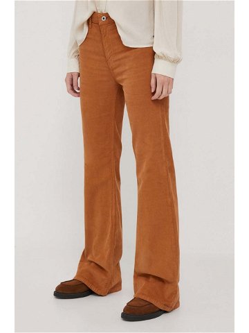 Kalhoty Pepe Jeans WILLA dámské béžová barva zvony high waist