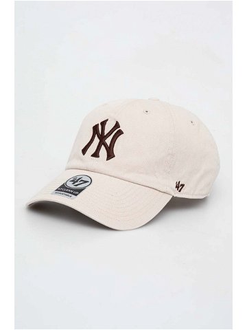 Kšiltovka 47brand MLB New York Yankees béžová barva s aplikací