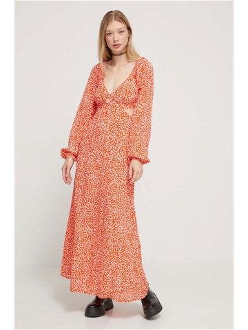 Šaty Billabong oranžová barva maxi