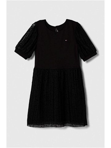 Dívčí šaty Tommy Hilfiger černá barva mini