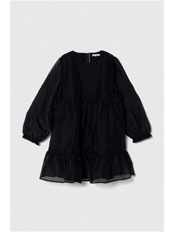 Dívčí šaty Tommy Hilfiger černá barva mini