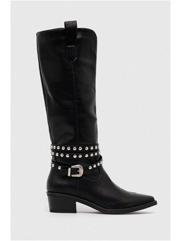 Westernové boty Answear Lab dámské černá barva na plochém podpatku