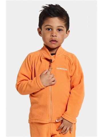 Dětská mikina Didriksons MONTE KIDS FULLZIP oranžová barva hladká