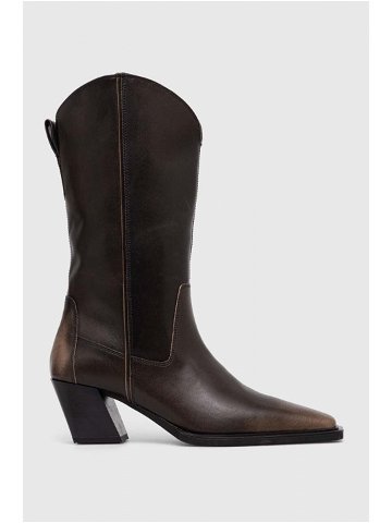 Westernové kožené boty Vagabond Shoemakers ALINA dámské hnědá barva na podpatku 5421 518 19