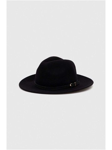 Vlněný klobouk Tommy Hilfiger černá barva vlněný