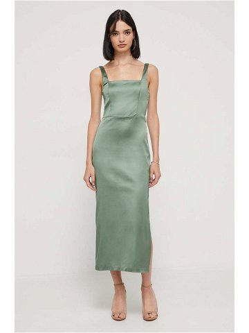 Šaty Abercrombie & Fitch zelená barva midi