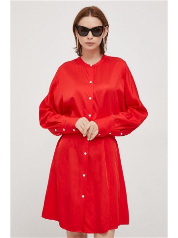 Šaty Tommy Hilfiger červená barva mini