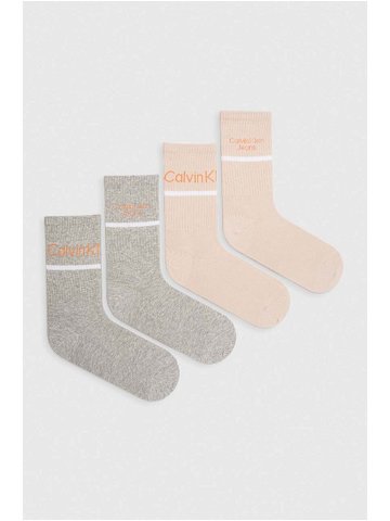 Ponožky Calvin Klein Jeans 4-pack dámské oranžová barva