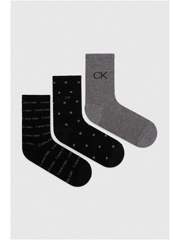 Ponožky Calvin Klein 4-pack pánské černá barva