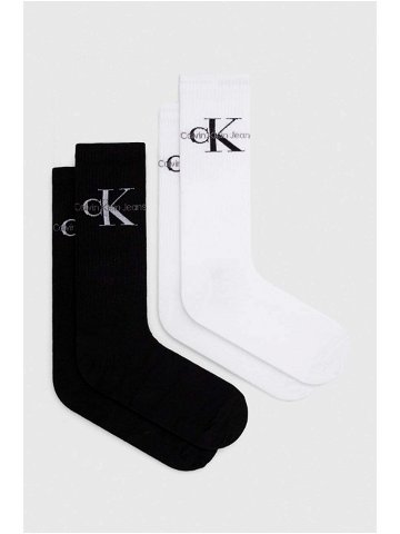 Ponožky Calvin Klein Jeans 4-pack pánské černá barva