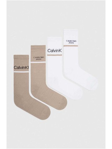 Ponožky Calvin Klein Jeans 4-pack pánské béžová barva