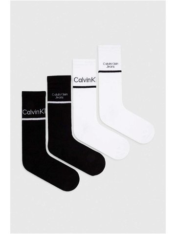 Ponožky Calvin Klein Jeans 4-pack pánské černá barva