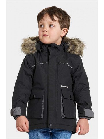 Dětská zimní bunda Didriksons KURE KIDS PARKA černá barva