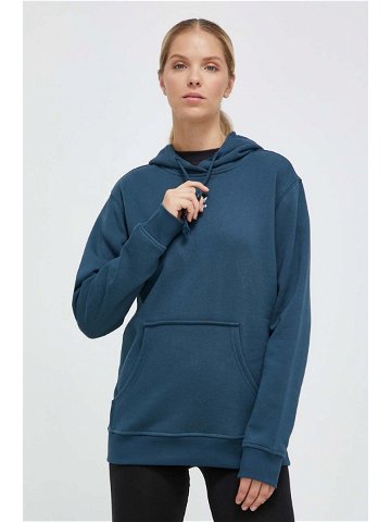 Mikina adidas Originals dámská tyrkysová barva s kapucí s aplikací