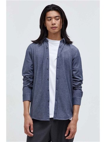 Košile Abercrombie & Fitch pánská tmavomodrá barva regular s límečkem button-down