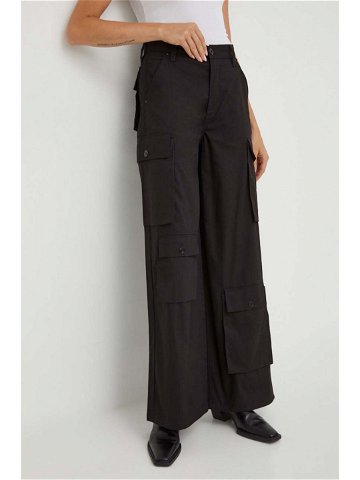 Bavlněné kalhoty G-Star Raw černá barva jednoduché high waist
