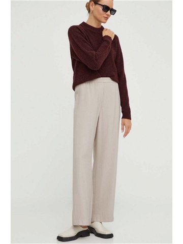 Kalhoty Marc O Polo dámské béžová barva široké high waist