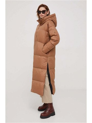 Péřová bunda Bomboogie Anvers dámská hnědá barva zimní oversize